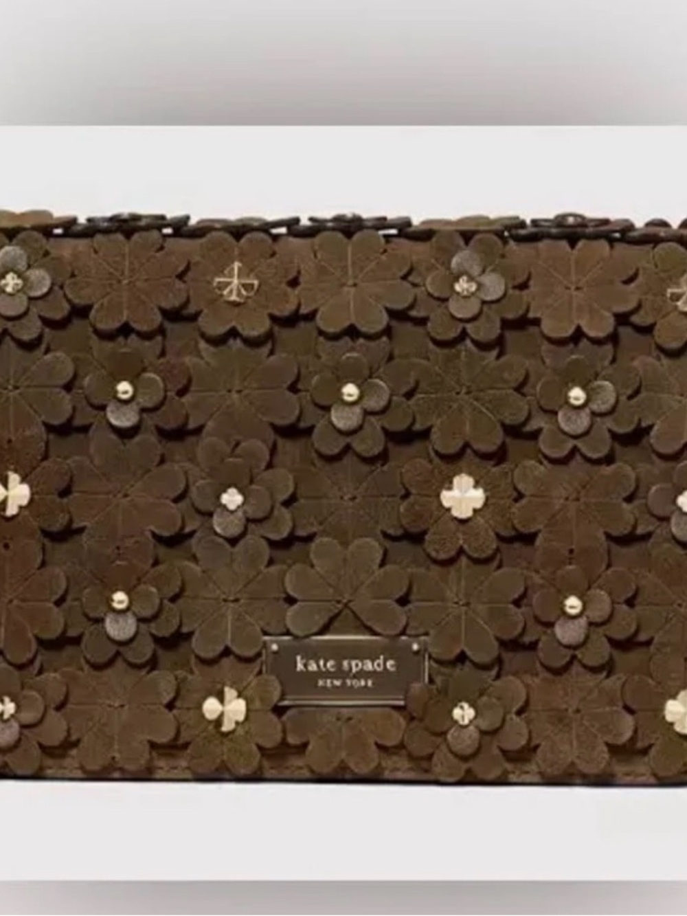 kate spade In The Garden Suede Floral Appliqué Crossbody - Burnt Sage